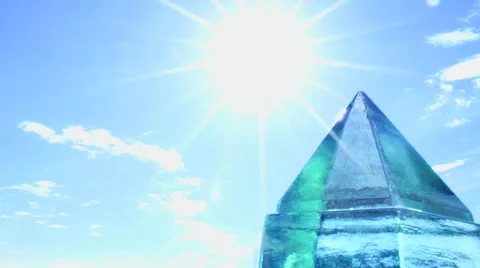 Glass pyramid Stock Footage 2923313