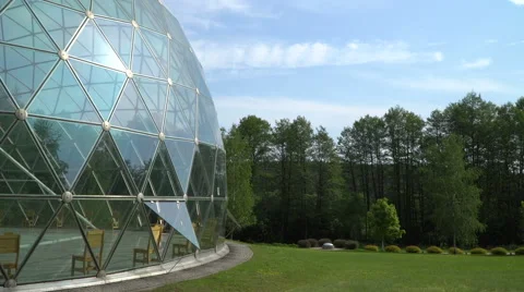 Glass pyramid in the park Stock Footage 64123057