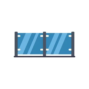 Glass railing system element for modern architecture Stock Illustration