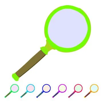 Glass reading magnifier vector cartoon graphic Stock Illustration
