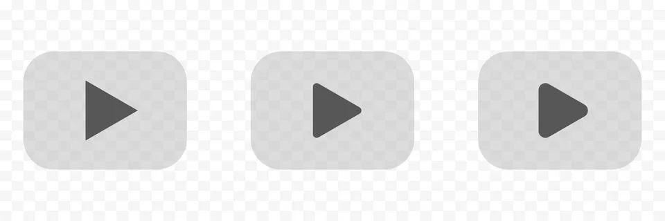 Glass rectangle play button 3d glass icon. Play button logo Stock Illustration