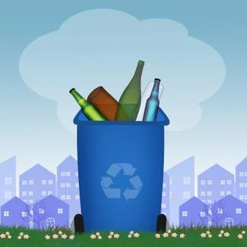 Glass recycling bin Stock Illustration