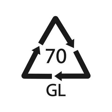 Glass recycling code 70 GL. Vector illustration Stock-Illustration