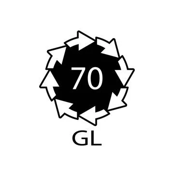 Glass recycling code 70 GL. Vector illustration Illustrazione stock