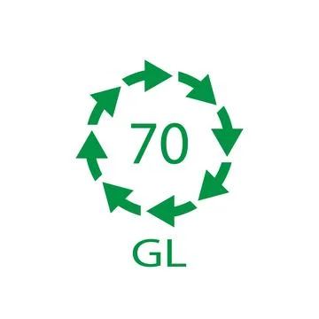 Glass recycling code 70 GL. Vector illustration Stock Illustration