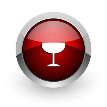 Glass red circle web glossy icon. Stock-Illustration