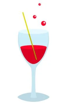 Glass with a red drink Stock Illustration