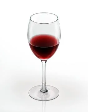 Glass of red wine, artwork Stock Illustration