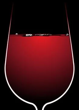 Glass of red wine with backlighting Stock Illustration