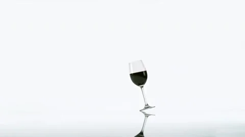 Glass of red wine falling, Slow Motion Stock Footage 11535099