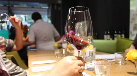 A glass of red wine Stock Footage 65767381