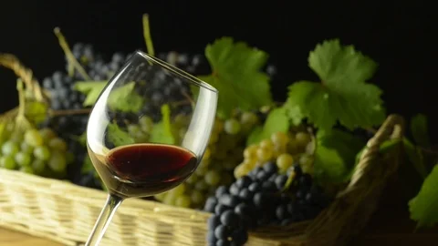 Glass with red wine Stock Footage 94624543