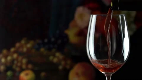 Glass with red wine Stock Footage 149268210