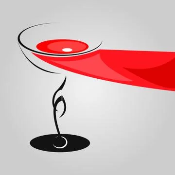 Glass of red wine Stock Illustration