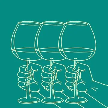 Glass of red wine Stock Illustration