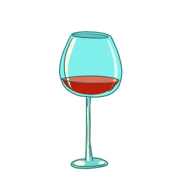 Glass of red wine Stock Illustration