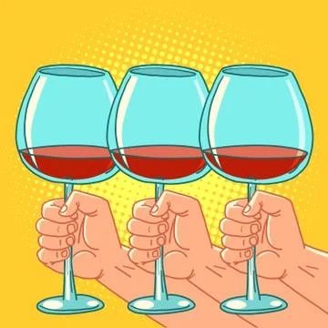 Glass of red wine Stock Illustration