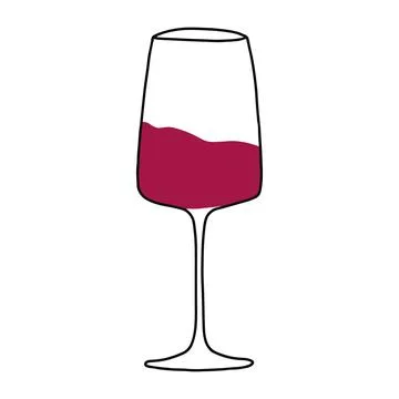 Glass with red wine. Stock Illustration