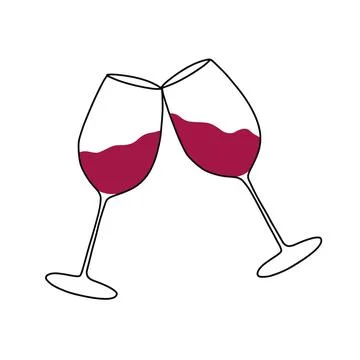Glass with red wine. Stock Illustration