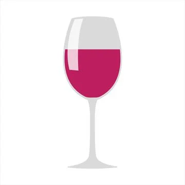 Glass of red wine. Isolated vector illustration. Illustrazione stock
