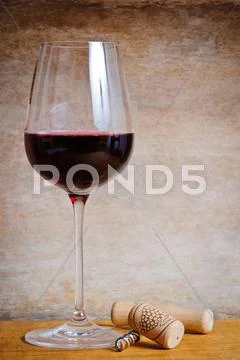 Glass of red wine Stock Photos