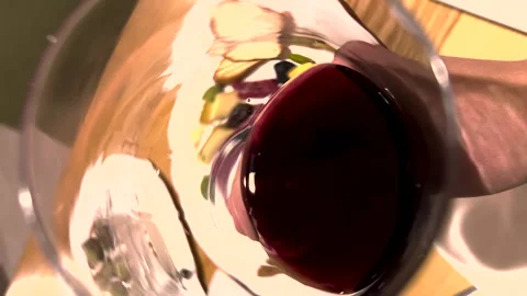 Glass of red wine in a restaurant. Selective focus. Stock Footage 305491391