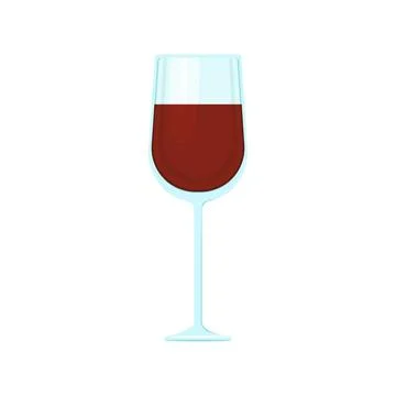 A glass of red wine. Vector object on a white background, Isolate Stock Illustration