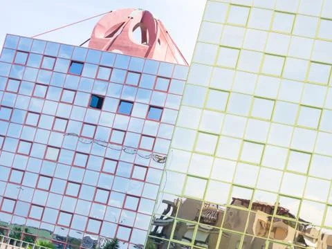 Glass reflection colored Stock Photos