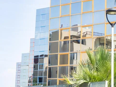 Glass reflection colored Stock Photos