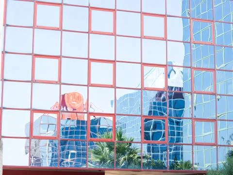 Glass reflection colored Stock Photos