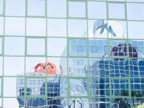 Glass reflection colored Stock Photos