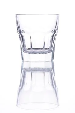 Glass reflection on white background. Stock Photos