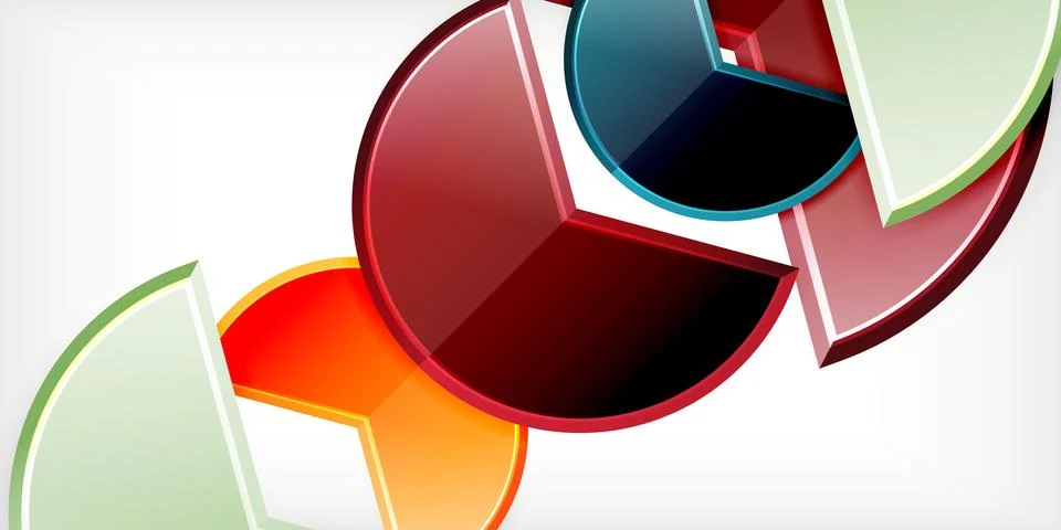 Glass reflective geometric round shapes background. Vector Illustration For Illustrazione stock