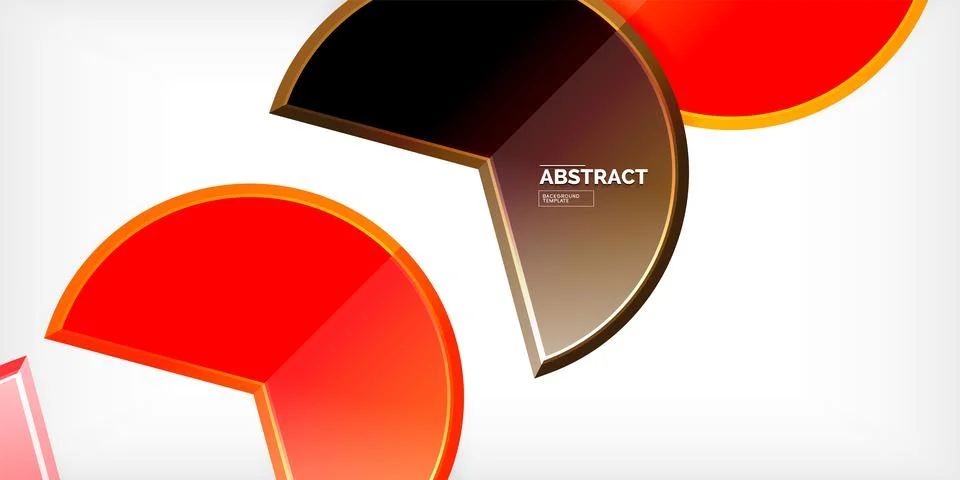Glass reflective geometric round shapes background. Vector Illustration For Illustrazione stock
