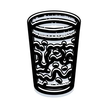 Glass of refreshing beverage with liquid pattern Stock Illustration