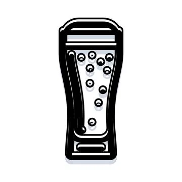 Glass of refreshing drink with bubbles illustration Stock Illustration