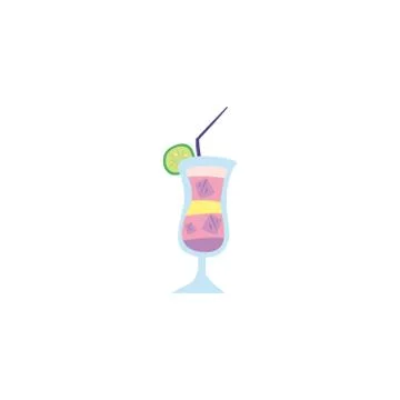 Glass with refreshing drink on white background Stock Illustration