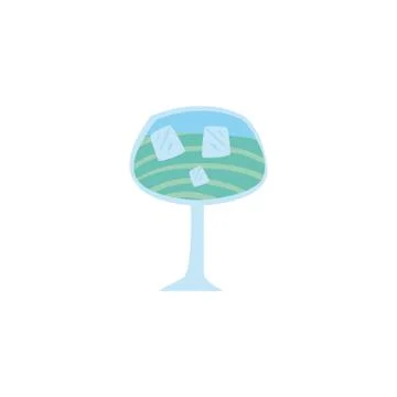 Glass with refreshing drink on white background Stock Illustration