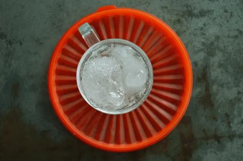 A glass of refreshing ice cube Stock Photos