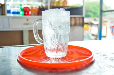A glass of refreshing ice cube Stock Photos