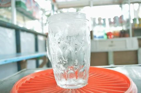 A glass of refreshing ice cube Stock Photos