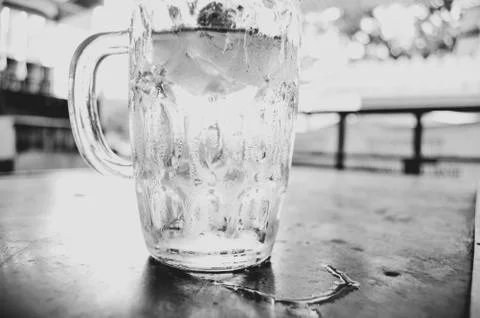 A glass of refreshing ice cube Stock Photos