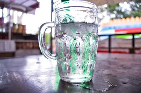 A glass of refreshing ice cube Stock Photos