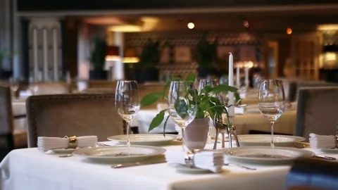 The glass in the restaurant Stock Footage 75425794