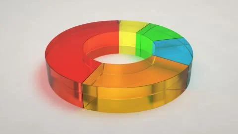 Glass ring pie chart on white background Stock-Illustration