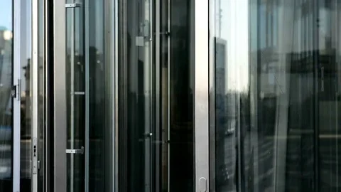 Glass rotating door. Stock Footage 83210651