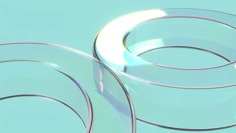 Glass round abstract shape,3D geometric elements able to loop endless Stock Footage 276430384