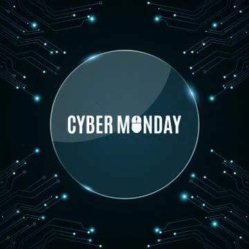 Glass round banner. High-tech background from a computer circuit board for a Stock Illustration