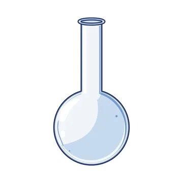 Glass round bottom flask for laboratory experiments Stock Illustration