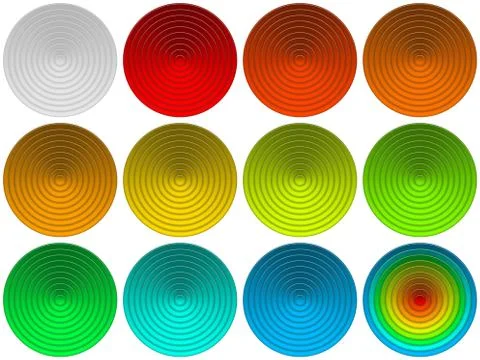 Glass round buttons set Illustrazione stock